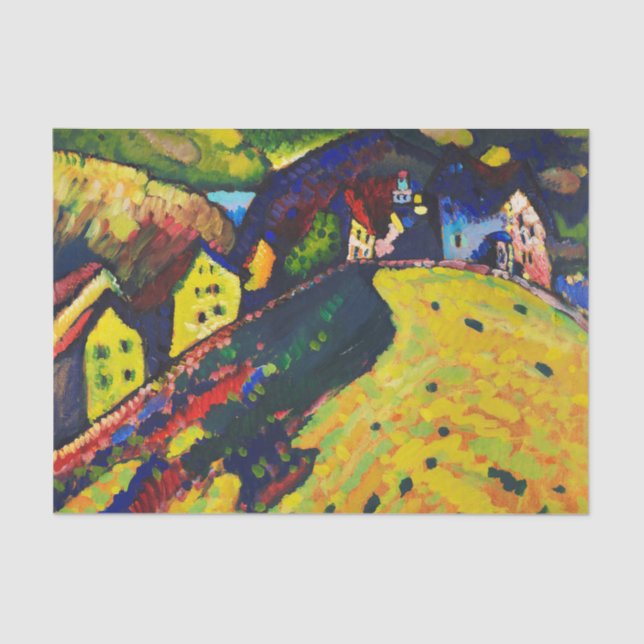 Papel De Seda Wassily Kandinsky. Casas em Murnau. Expressionismo (Frente )