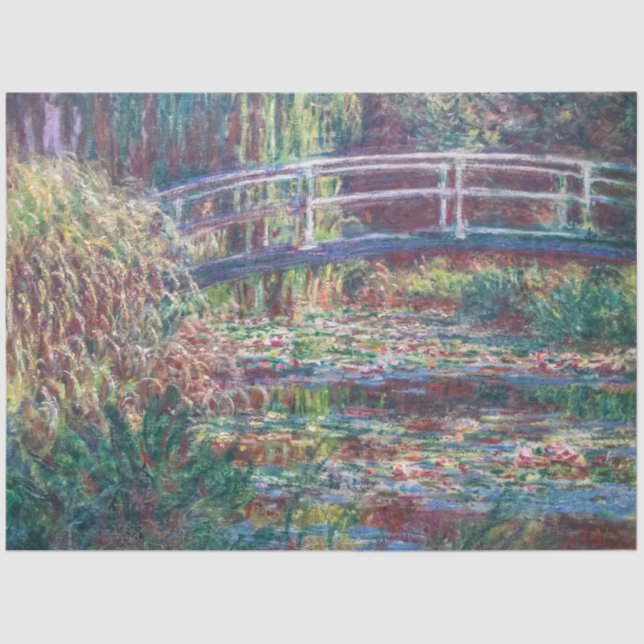 Papel De Seda Water Lily Pond (Harmonie Rosa, Monet) (Frente )