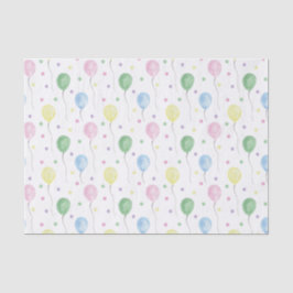 Papel De Seda Watercolor Birthday Balloons & Confetti