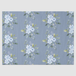 Papel De Seda Watercolor Blue Floral Wedding Wrapping Paper