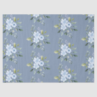Papel De Seda Watercolor Blue Floral Wedding Wrapping Paper 