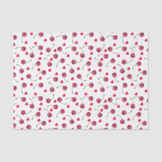 Papel De Seda Watercolor Cherry Heart