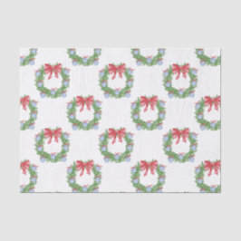 Papel De Seda Watercolor Christmas Chinoiserie Ornaath Wreath