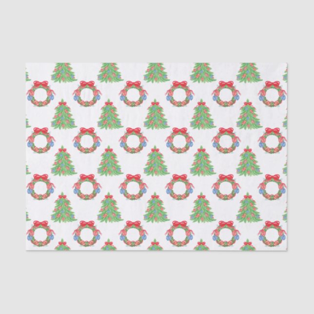 Papel De Seda Watercolor Christmas Football Wredies & Tres (Frente )