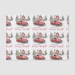 Papel De Seda Watercolor Christmas Vintage Truck and Barn<br><div class="desc">Vintage Truck and Barn Tissue Paper Fornecimentos > Gift Wrapping Supply > Tecido Papel</div>