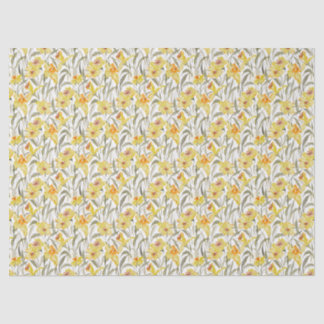 Papel De Seda Watercolor Daffodil Floral Garden Spring