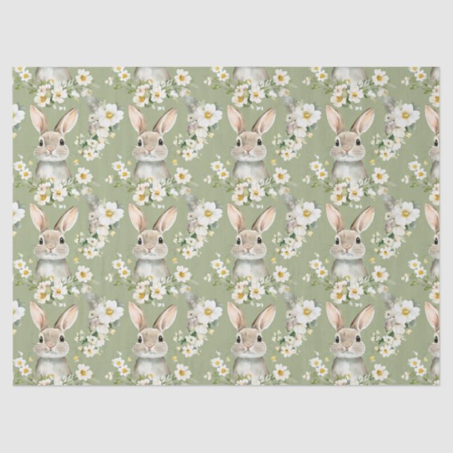 Papel De Seda Watercolor Easter Bunnies (Frente )