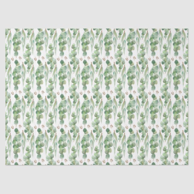 Papel De Seda Watercolor Eucalyptus Series Design 13 (Frente )