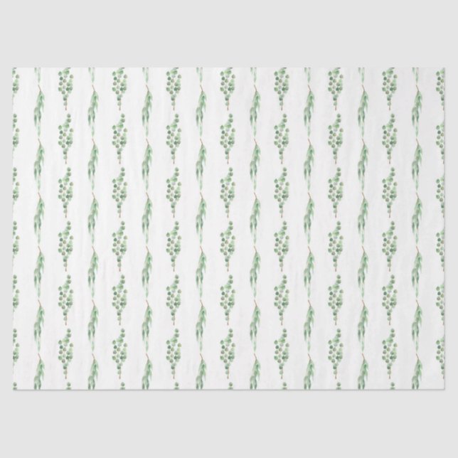 Papel De Seda Watercolor Eucalyptus Series Design 15 (Frente )