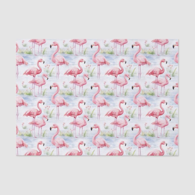 Papel De Seda Watercolor Flamingo (Frente )