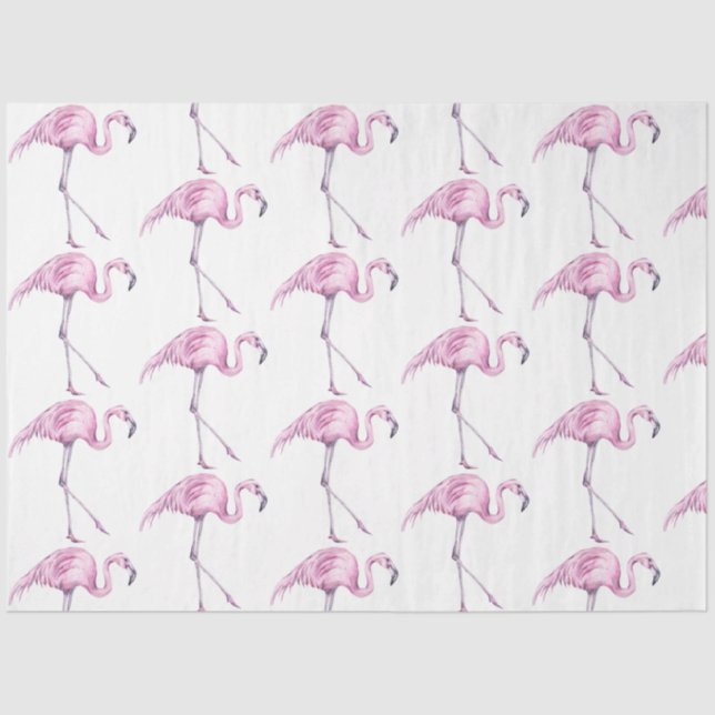 Papel De Seda Watercolor Flamingo Series Design 17 (Frente )