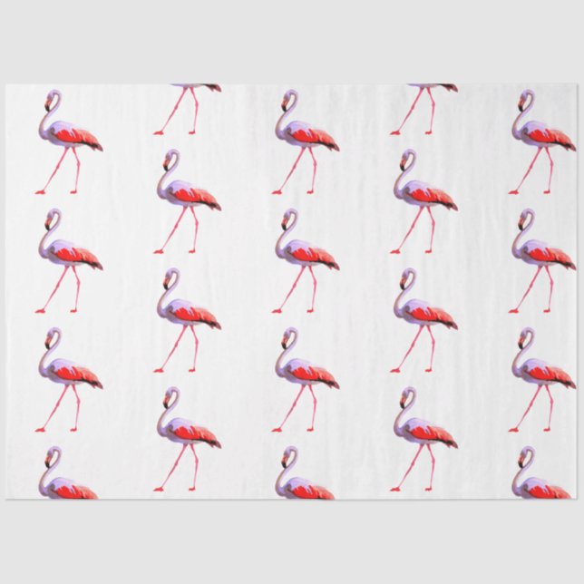 Papel De Seda Watercolor Flamingo Series Design 4 (Frente )