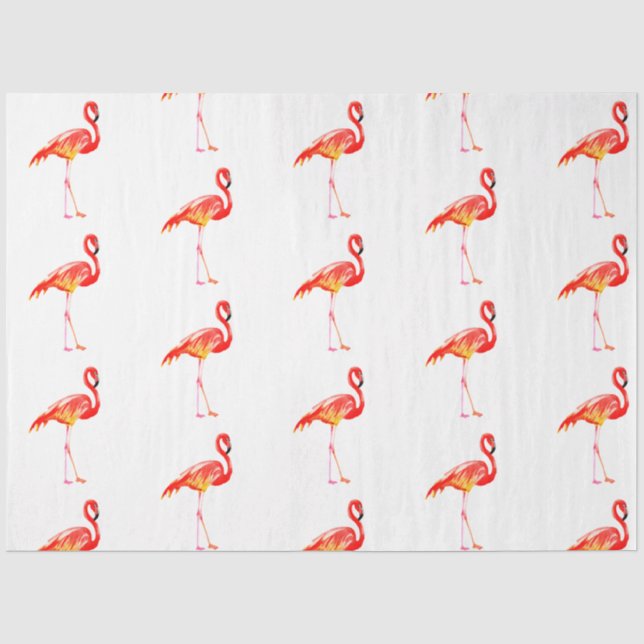 Papel De Seda Watercolor Flamingo Series Design 5 (Frente )