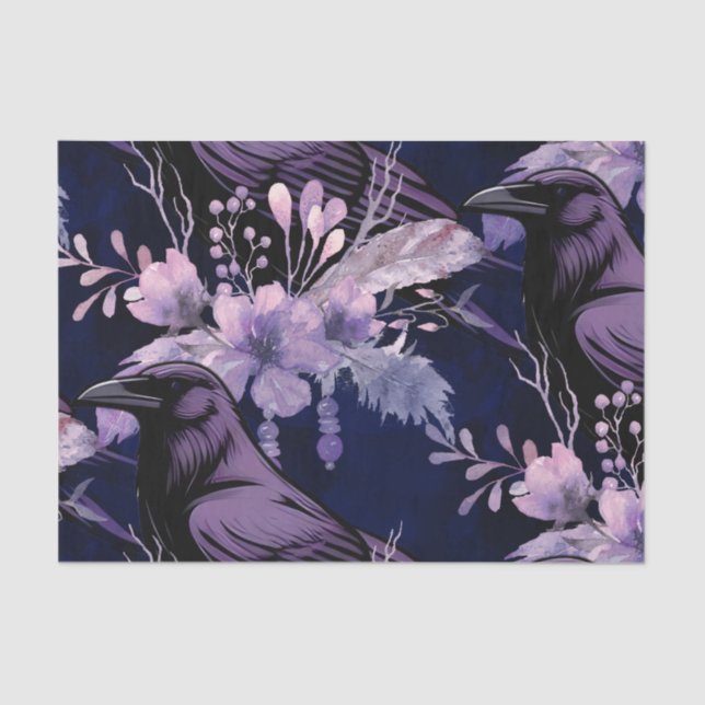 Papel De Seda Watercolor Flowers Floral Raven Botanicals (Frente )