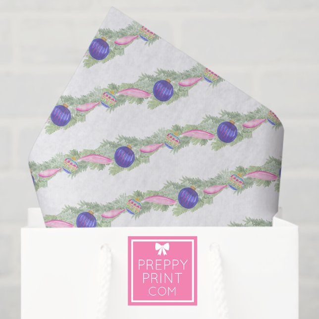 Papel De Seda Watercolor Hot Pink Bow Garland Christmas (Criador carregado)