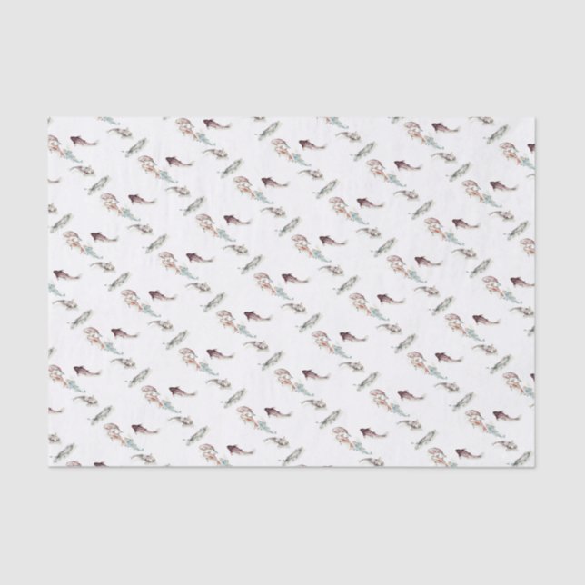 Papel De Seda Watercolor Koi Fish (Frente )