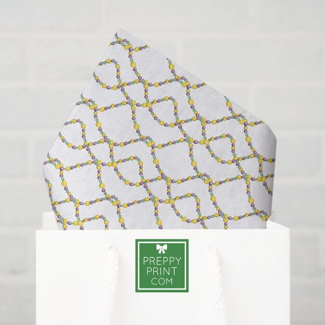 Papel De Seda Watercolor Mardi Gras Beads (Criador carregado)