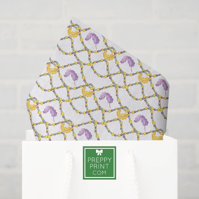 Papel De Seda Watercolor Mardi Gras Beads (Criador carregado)