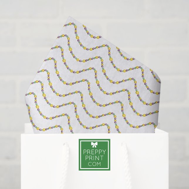 Papel De Seda Watercolor Mardi Gras Beads (Criador carregado)