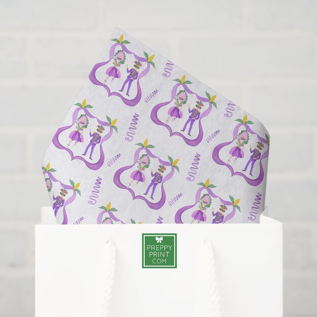 Papel De Seda Watercolor Mardi Gras Party (Criador carregado)