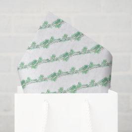 Papel De Seda Watercolor Pink e Green Christmas Garland