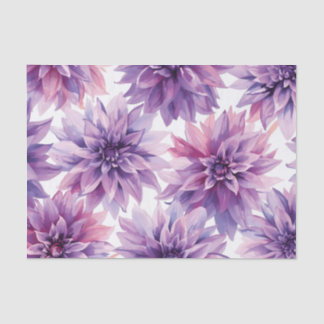 Papel De Seda Watercolor Purple Dahlia Flowers 