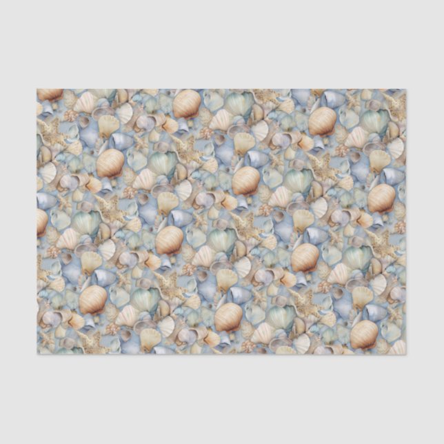 Papel De Seda Watercolor Seashells (Frente )