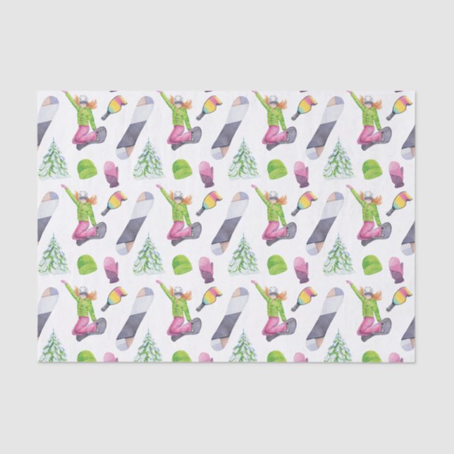 Papel De Seda Watercolor Snowboard (Frente )