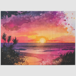 Papel De Seda Watercolor Sunset Series Design 10
