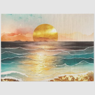 Papel De Seda Watercolor Sunset Series Design 6
