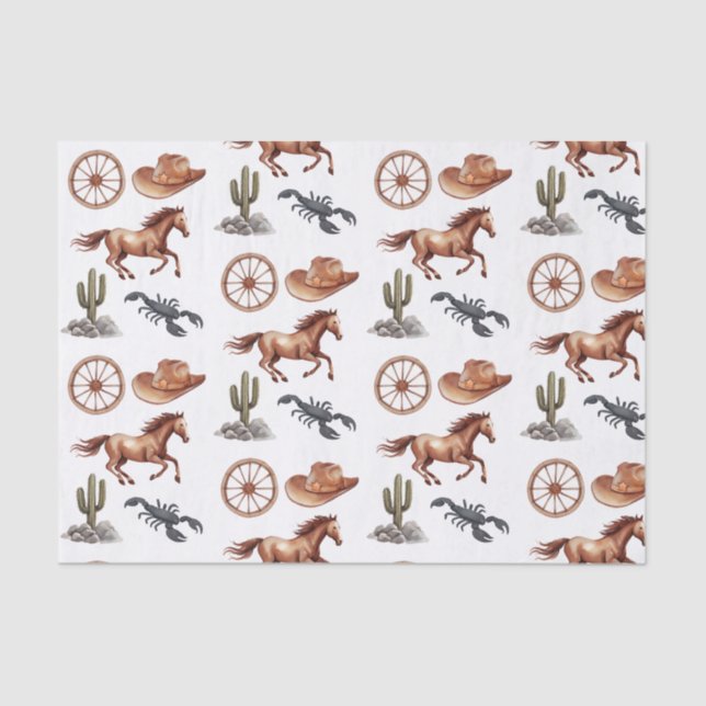 Papel De Seda Watercolor Western Kid Art (Frente )