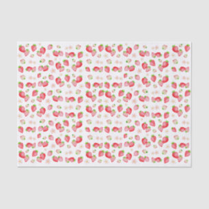 Papel De Seda Watercolor Wild Strawberry Birthday