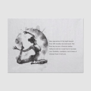 Papel De Seda Watercolor Yoga Reiki - Pose Rei Pigeon De Uma Per