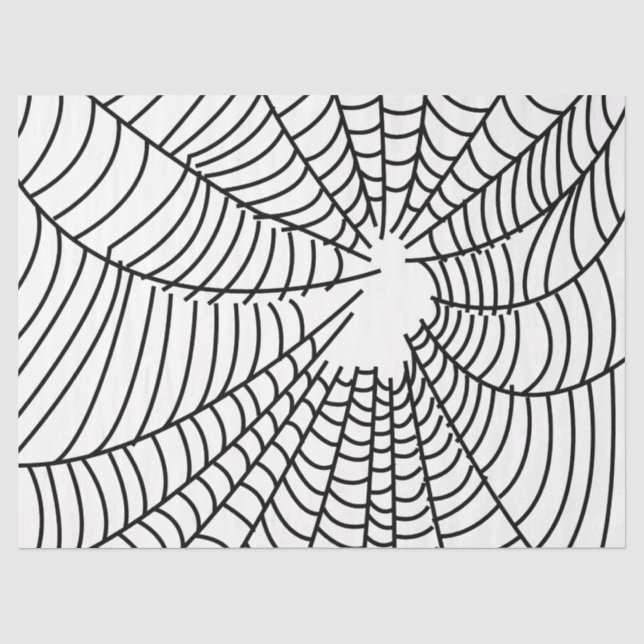Papel De Seda Web de Aranha Preta e Branca (Frente )