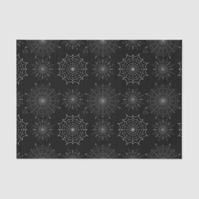 Papel De Seda Webs de Aranha Preta do Halloween (Frente )