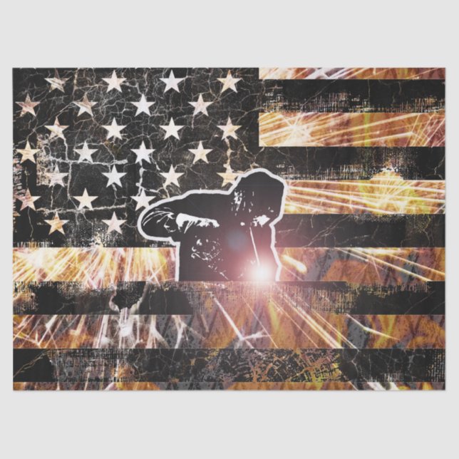 Papel De Seda Welding Flag Sparks and Flames (Frente )