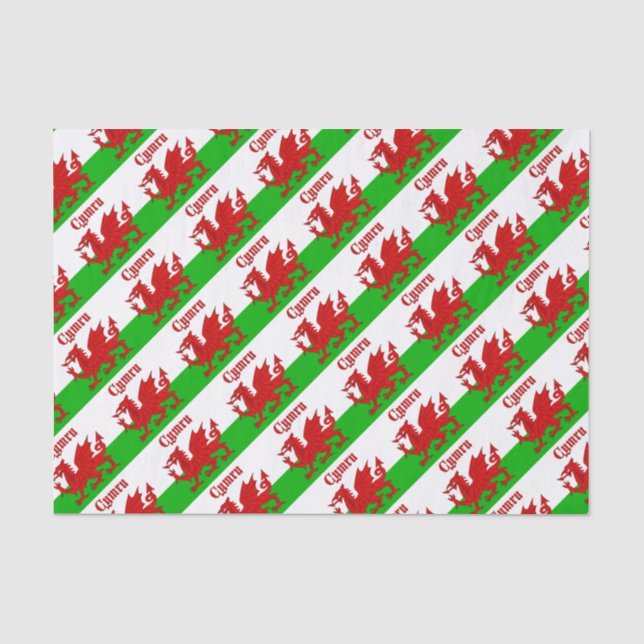 Papel De Seda Welsh Flag Cymru (Frente )