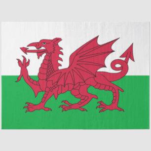 Papel De Seda Welsh Flag (País de Gales) (Welsh Dragon)