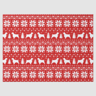 Papel De Seda Welsh Springer Espanhol Padrão de Natal Vermelho