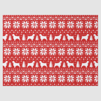 Papel De Seda Welsh Springer Espanhol Padrão de Natal Vermelho