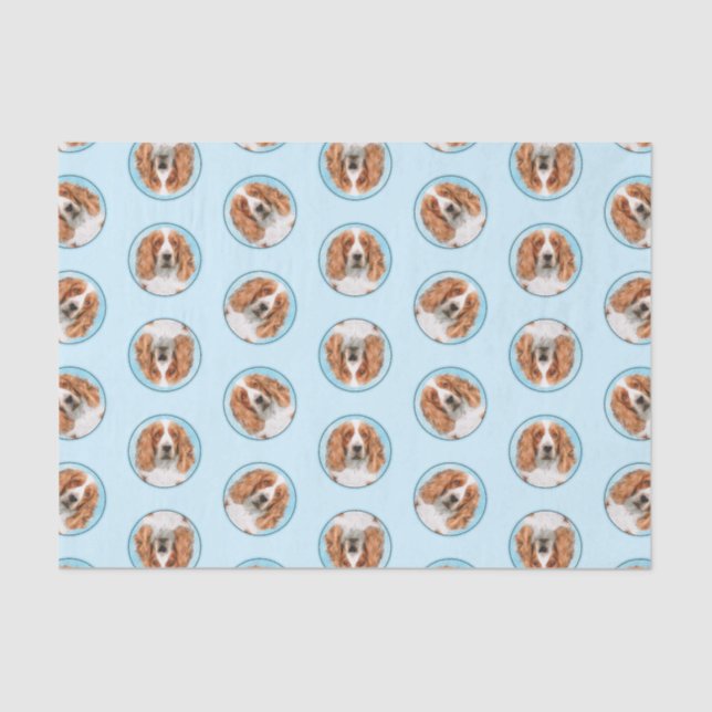 Papel De Seda Welsh Springer Spaniel Pintura Original (Frente )