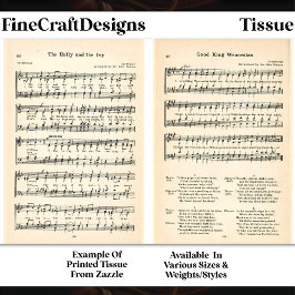 Papel De Seda Wenceslas + Holly Ivy Partitura DU6 Decoupage