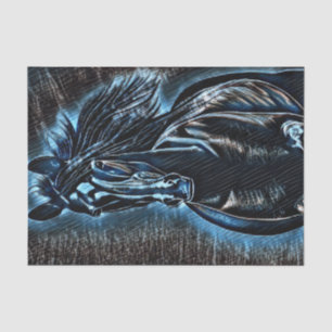 Papel De Seda Western Beaud Wild Mustang Blue Tones
