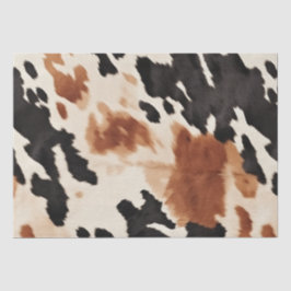 Papel De Seda Western Brown Cream Animal Cowhide