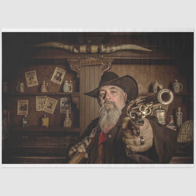 Papel De Seda Western DOWN na página de dissociação BARREL (Frente )