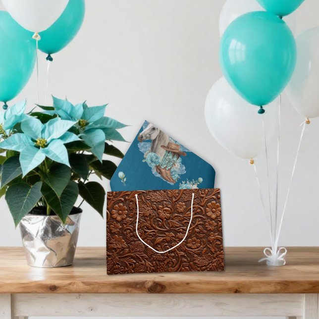 Papel De Seda Western Horse Birthday Tissue Paper – Navy (Criador carregado)