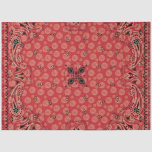 Papel De Seda Western Paisley Red Bandana - Impressão Decoupage 