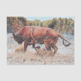 Papel De Seda Western Rodeo Bull Country Cowboy Vintage Russo