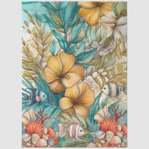 Papel De Seda Whimsage Ocean Floral & Fish