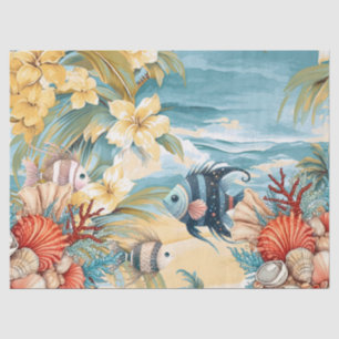Papel De Seda Whimsage Ocean Floral & Fish